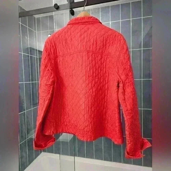 Coral Norm Thompson Quilted Light Weight Jacket Size Large - Picture 3 of 5